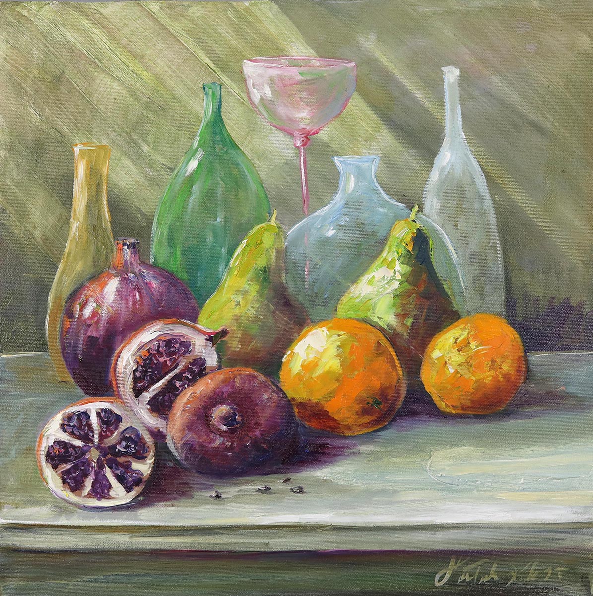 Martwa natura z butelkami