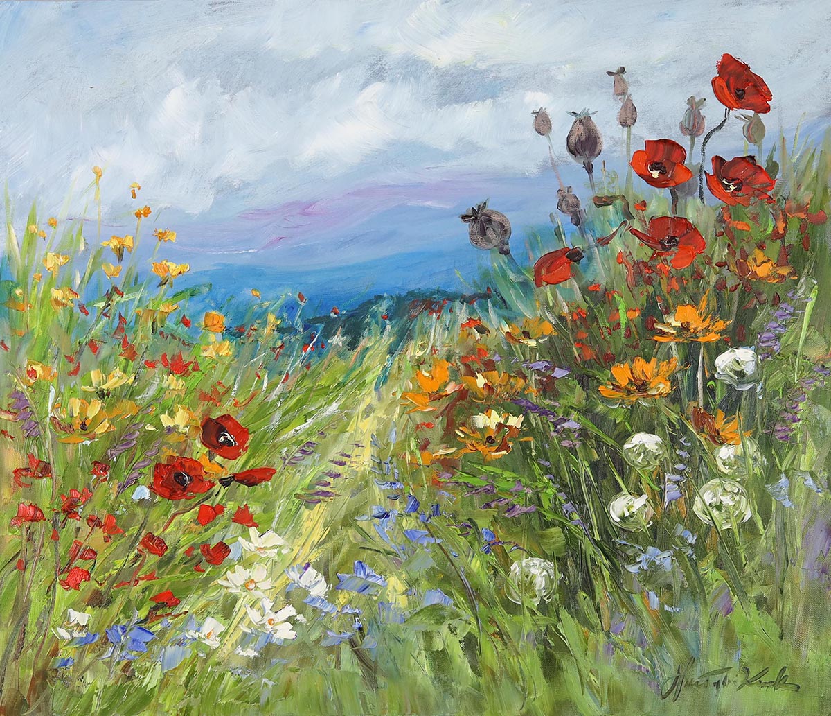 Letnia łąka z makami