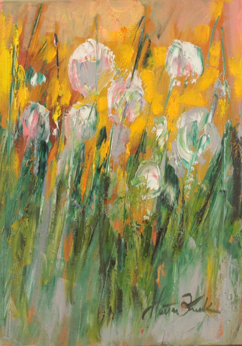 Dmuchawce na zotlym tle